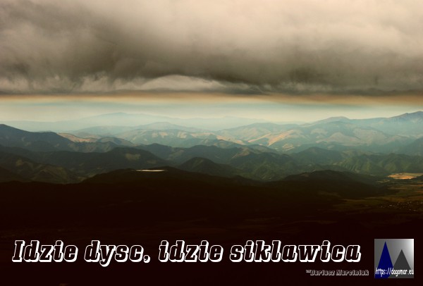 idzie deszcz, widok z Wysokiej